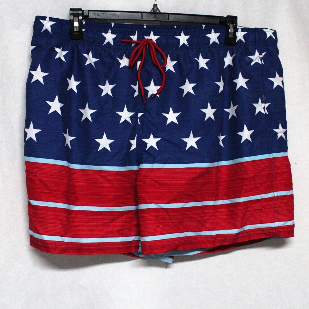 Men's Way To Celebrate XL 40-42 Above The Knee Graphic Patriotic Swim Shorts